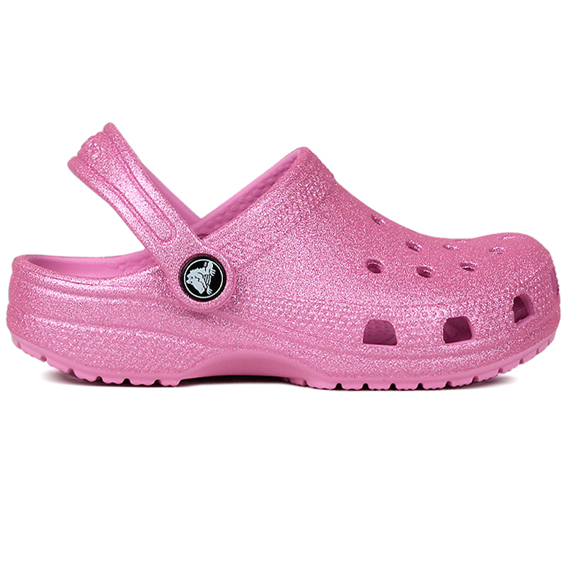 CROCS CLASSIC KIDS GLITTER CLOG PINK TWEED 