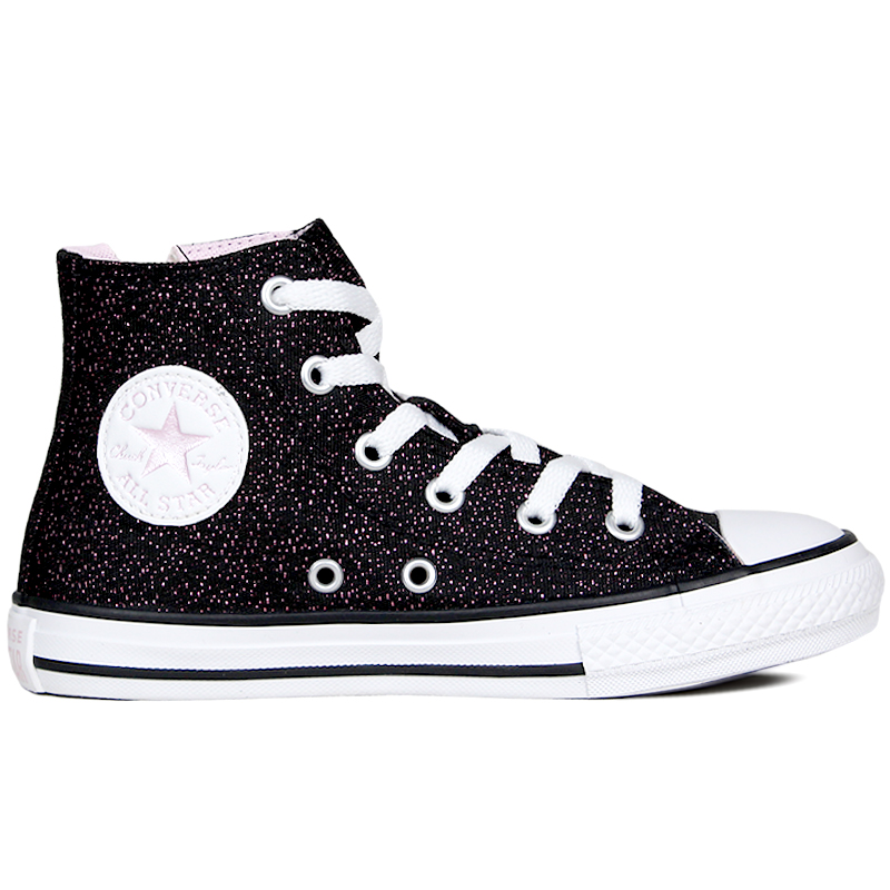 ALL STAR KIDS HI SIDE ZIP MATERIAL SHINE PRETO