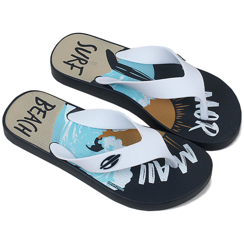 CHINELO MORMAII TROPICAL II DEDO INF PRETO/BRANCO