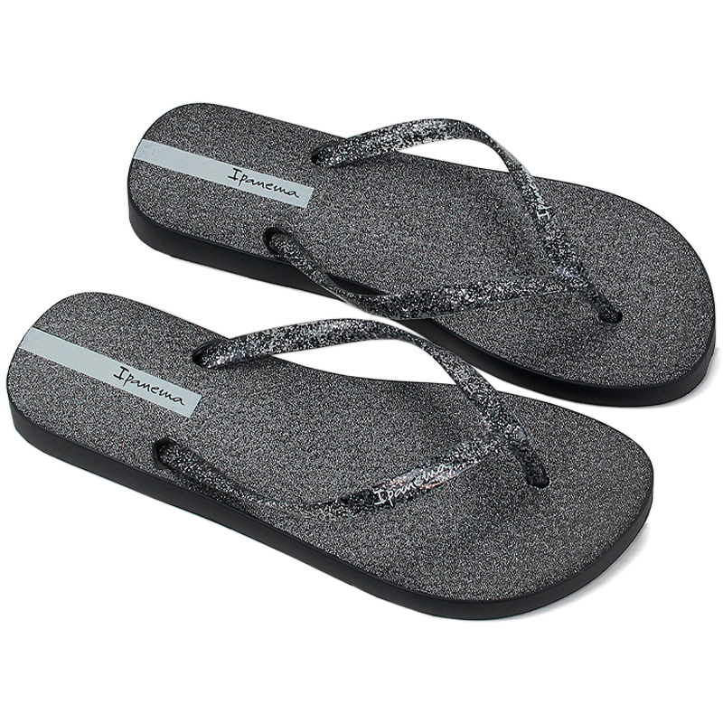 CHINELO IPANEMA GLITTER AD PRETO