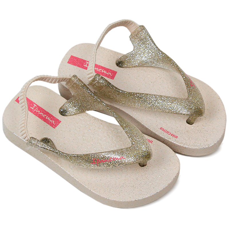 CHINELO GLITTER BABY BEGE