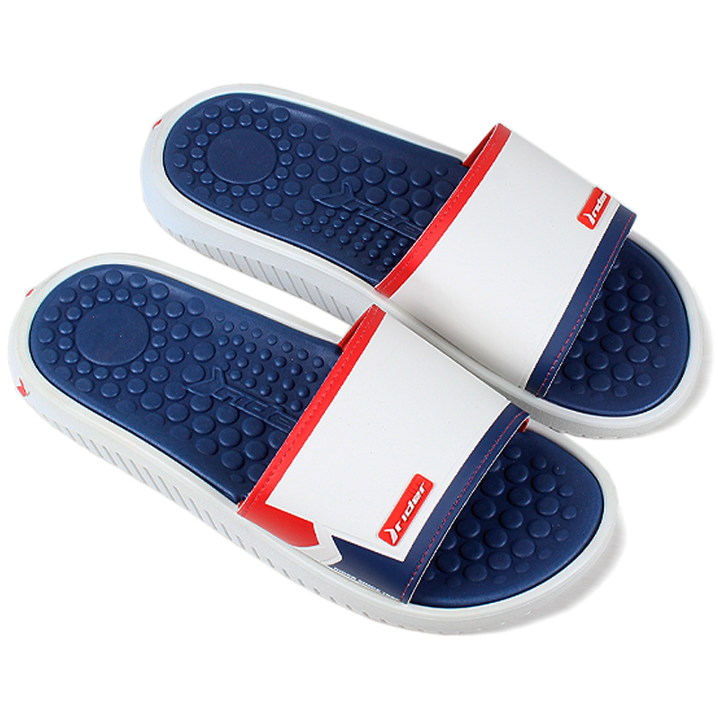 CHINELO PUMP II SLIDE BRANCO/AZUL/VERMELHO