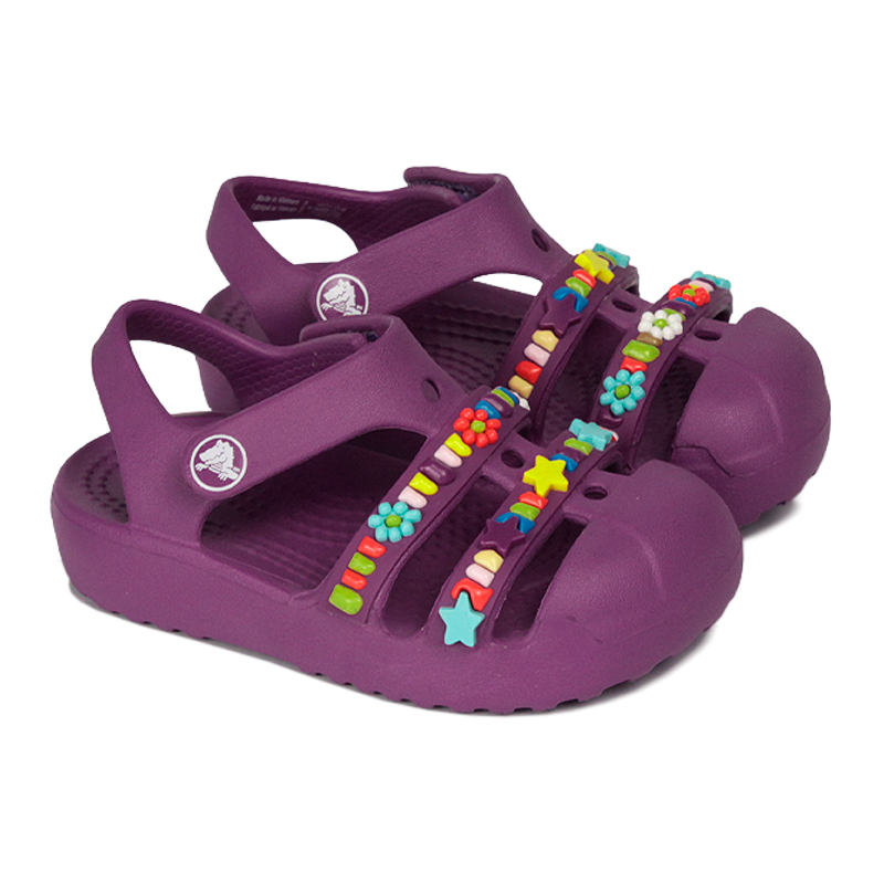 CROCS KIDS CLASSIC BEADED FISHERMAN T GRAPEBERRY