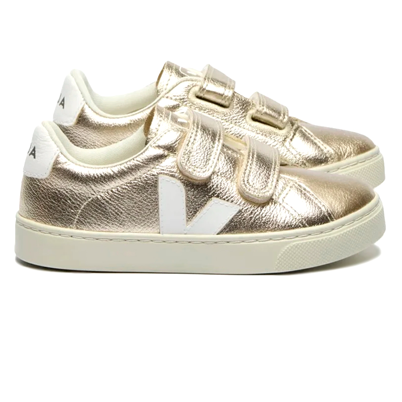 VEJA SMALL ESPLAR LEATHER PLATINE WHITE  JUNIOR