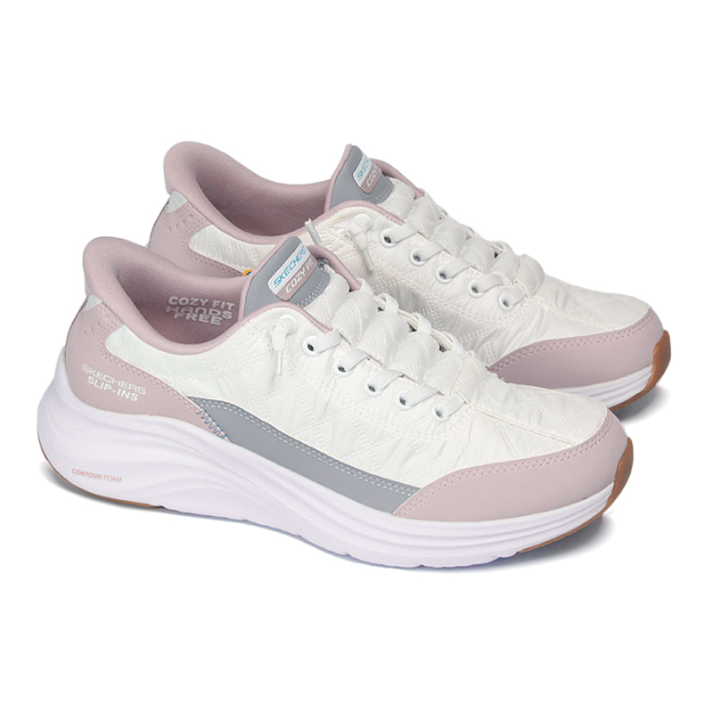 SKECHERS COZZY FIT CONTOUR FOAM WHITE-NUDE