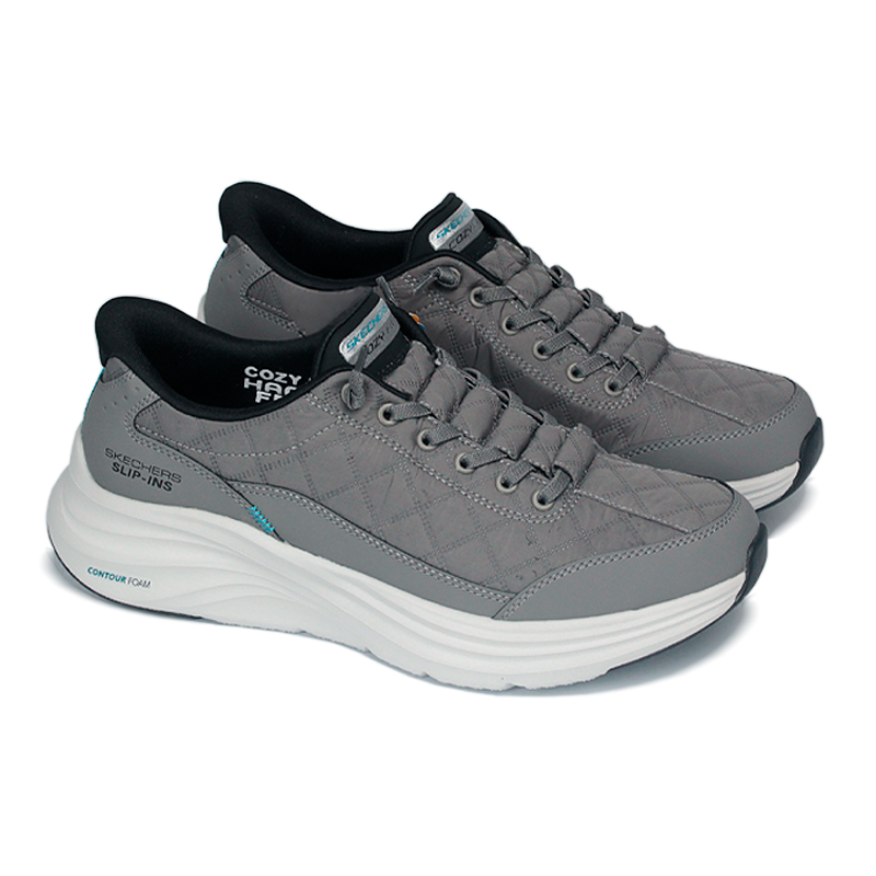 SKECHERS COZZY FIT CONTOUR FOAM CINZA