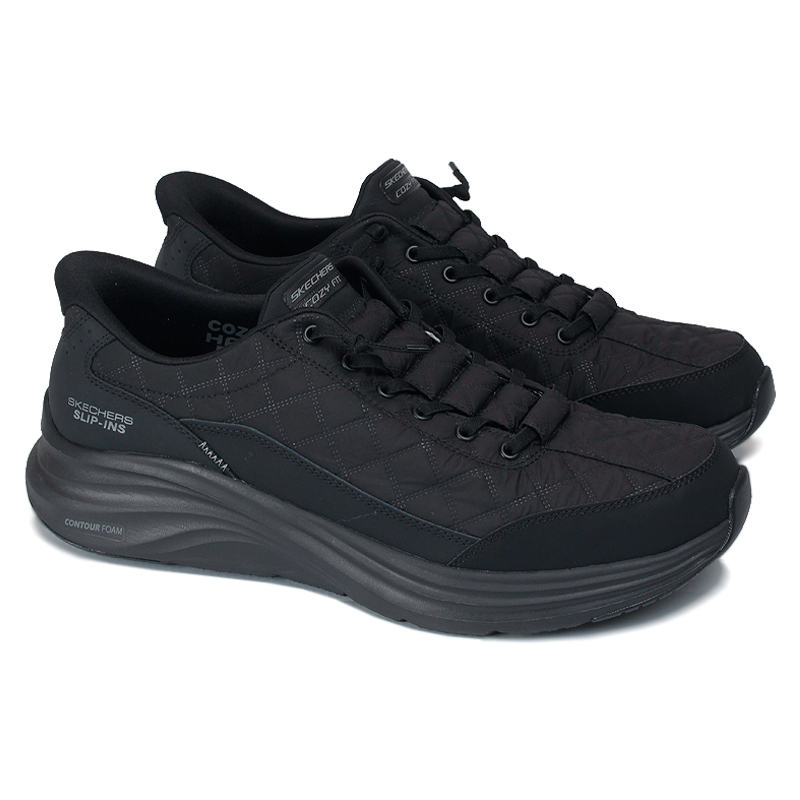 SKECHERS COZY FIT CONTOUR FOAM BLACK